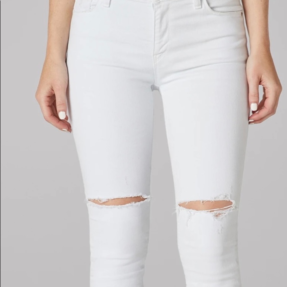 Hudson White Roe Mid Rise jeans